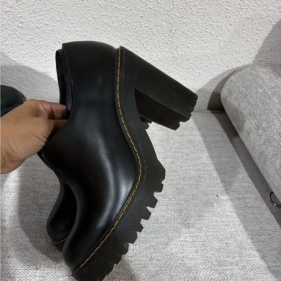 Dr. Martens Black Leather Slip-Ons with Yellow Stitching - Picture 4 of 6